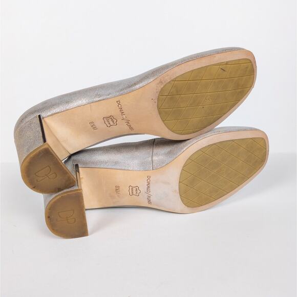 DONALD PLINER Corin Mid-Heel Pumps Beige Shimmer Rounded Toe Women's 8.5 - Picture 8 of 9